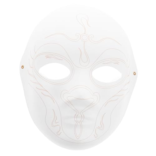 SHERCHPRY Zellstoff-maske Dekorative Masken Weiße Papiermasken Maske Aus Pappmaché Einfache Maske Halloween-gesichtsmaske Leere Masken Selber Machen Weiße Vollmaske Weiß Zellstoff von SHERCHPRY