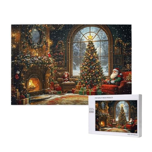 Befriedigende Weihnachten Puzzle für Erwachsene mit 1000 Teilen, anspruchsvolles Puzzle für Spieleabende, für Männer, Frauen, Senioren, fertige Größe ist 29,52 x 19,68 Zoll von SHFYTRHG