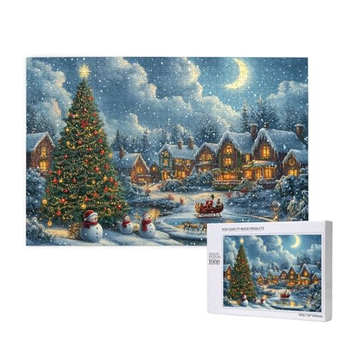 Berauschende Weihnachten Puzzle für Erwachsene mit 1000 Teilen, anspruchsvolles Puzzle für Spieleabende, für Männer, Frauen, Senioren, fertige Größe ist 29,52 x 19,68 Zoll von SHFYTRHG