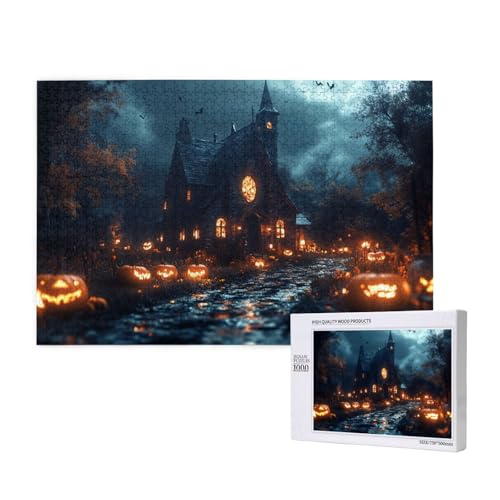 Bizarres Schloss Puzzle für Erwachsene mit 1000 Teilen, anspruchsvolles Puzzle für Spieleabende, für Männer, Frauen, Senioren, fertige Größe ist 29,52 x 19,68 Zoll von SHFYTRHG