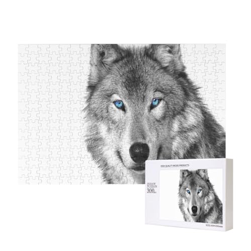 Blauäugiger Wolf 300-teiliges Kinderpuzzle, Puzzlespiele als Geschenk für Jungen/Mädchen, für Kinder und Erwachsene ab 9 Jahren von SHFYTRHG