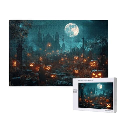 Bösartiges Schloss Puzzle für Erwachsene mit 1000 Teilen, anspruchsvolles Puzzle für Spieleabende, für Männer, Frauen, Senioren, fertige Größe ist 29,52 x 19,68 Zoll von SHFYTRHG