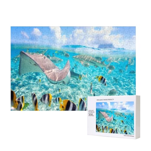 Bunter Fischdruck 300-teiliges Kinderpuzzle, Puzzlespiele als Geschenk für Jungen/Mädchen, für Kinder und Erwachsene ab 9 Jahren von SHFYTRHG