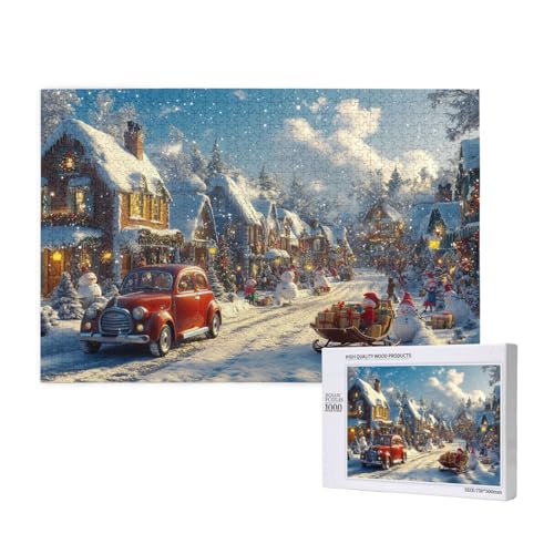 Charmante Weihnachten Puzzle für Erwachsene mit 1000 Teilen, anspruchsvolles Puzzle für Spieleabende, für Männer, Frauen, Senioren, fertige Größe ist 29,52 x 19,68 Zoll von SHFYTRHG