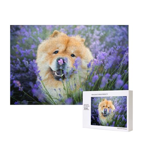 Chow-Chow süß flauschig braun Hunde lila wild 300-teiliges Kinderpuzzle, Puzzlespiele als Geschenk für Jungen/Mädchen, für Kinder und Erwachsene ab 9 Jahren von SHFYTRHG