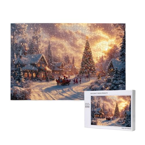 Coole Weihnachten Puzzle für Erwachsene mit 1000 Teilen, anspruchsvolles Puzzle für Spieleabende, für Männer, Frauen, Senioren, fertige Größe ist 29,52 x 19,68 Zoll von SHFYTRHG