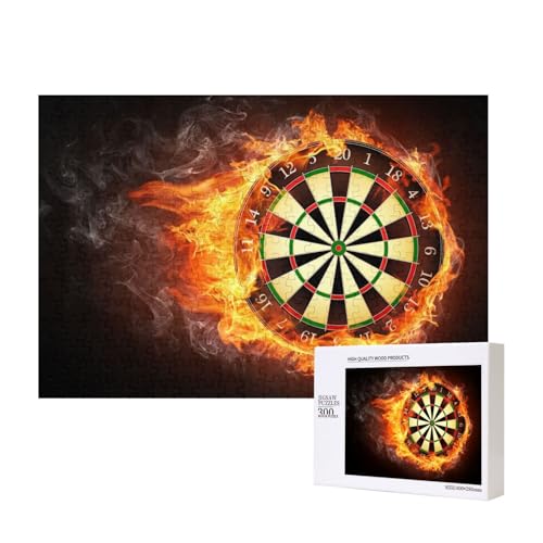 Flammende Dartscheibe Feuer-Dartscheibe 3D 300-teiliges Kinderpuzzle, Puzzlespiele als Geschenk für Jungen/Mädchen, für Kinder und Erwachsene ab 9 Jahren von SHFYTRHG