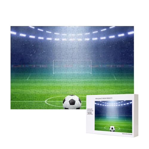 Football Grün Stadion Lichter Fußball 300-teiliges Kinderpuzzle, Puzzlespiele als Geschenk für Jungen/Mädchen, für Kinder und Erwachsene ab 9 Jahren von SHFYTRHG