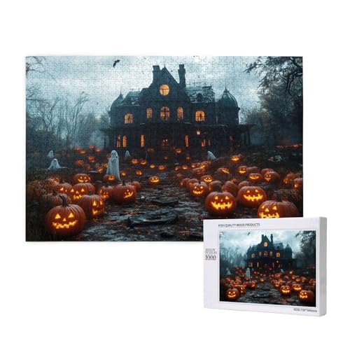 Geheimnisvolles Schloss Puzzle für Erwachsene mit 1000 Teilen, anspruchsvolles Puzzle für Spieleabende, für Männer, Frauen, Senioren, fertige Größe ist 29,52 x 19,68 Zoll von SHFYTRHG