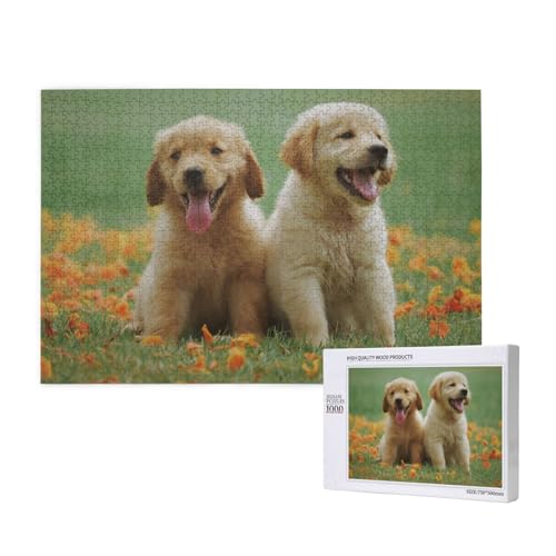 Gelbe Labrador Retriever-Welpen 1000-teiliges Puzzle für Erwachsene, lustiges Puzzle für die ganze Familie, 1000-teiliges anspruchsvolles Puzzlespiel, 20 x 30 Zoll von SHFYTRHG