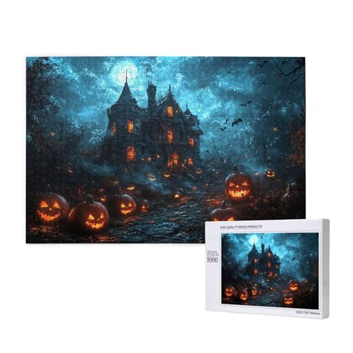 Grinsendes Schloss Puzzle für Erwachsene mit 1000 Teilen, anspruchsvolles Puzzle für Spieleabende, für Männer, Frauen, Senioren, fertige Größe ist 29,52 x 19,68 Zoll von SHFYTRHG