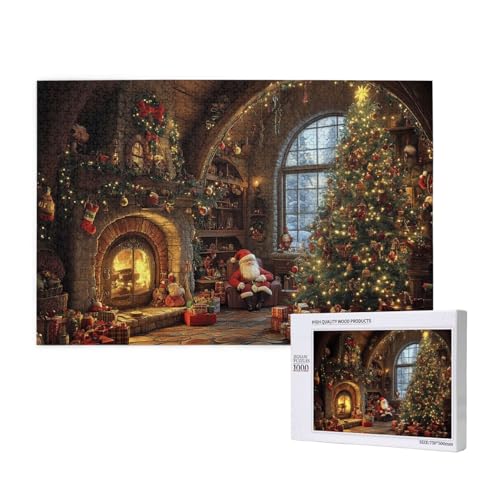 Großzügige Weihnachten Puzzle für Erwachsene mit 1000 Teilen, anspruchsvolles Puzzle für Spieleabende, für Männer, Frauen, Senioren, fertige Größe ist 29,52 x 19,68 Zoll von SHFYTRHG