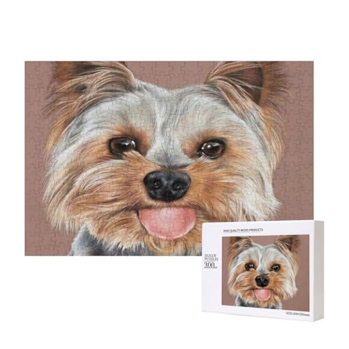 Hund süße Yorkshire Terrier Teetasse 300-teiliges Kinderpuzzle, Puzzlespiele als Geschenk für Jungen/Mädchen, für Kinder und Erwachsene ab 9 Jahren von SHFYTRHG