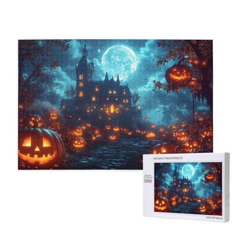 Kreischen Schloss Puzzle für Erwachsene mit 1000 Teilen, anspruchsvolles Puzzle für Spieleabende, für Männer, Frauen, Senioren, fertige Größe ist 29,52 x 19,68 Zoll von SHFYTRHG