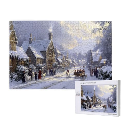 Kühle Weihnachten Puzzle für Erwachsene mit 1000 Teilen, anspruchsvolles Puzzle für Spieleabende, für Männer, Frauen, Senioren, fertige Größe ist 29,52 x 19,68 Zoll von SHFYTRHG