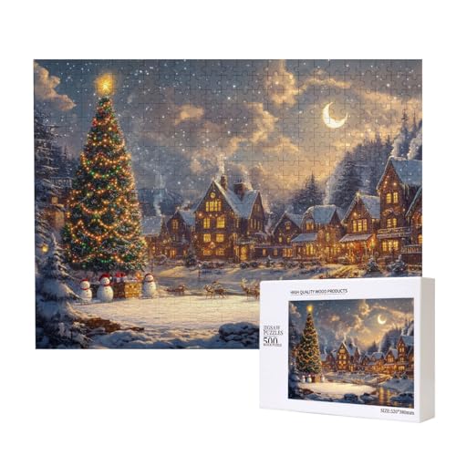 Laute Weihnachten 500-teiliges Puzzle für Erwachsene und Kinder ab 10 Jahren, Lernspiel, Herausforderung, Spielzeug, Holzpuzzle von SHFYTRHG