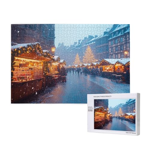 Lebhafte Weihnachten Puzzle für Erwachsene mit 1000 Teilen, anspruchsvolles Puzzle für Spieleabende, für Männer, Frauen, Senioren, fertige Größe ist 29,52 x 19,68 Zoll von SHFYTRHG