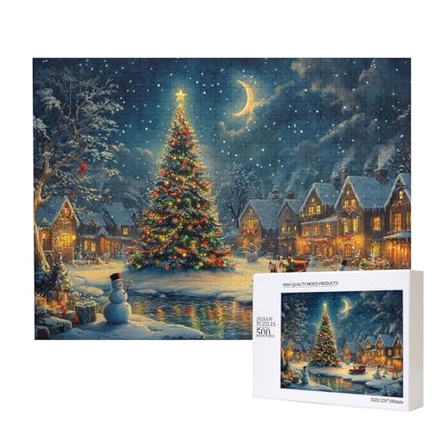 Märchenhafte Weihnachten 500-teiliges Puzzle für Erwachsene und Kinder ab 10 Jahren, Lernspiel, Herausforderung, Spielzeug, Holzpuzzle von SHFYTRHG