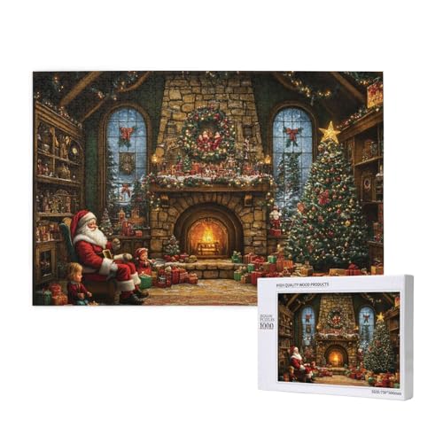 Nostalgische Weihnachten Puzzle für Erwachsene mit 1000 Teilen, anspruchsvolles Puzzle für Spieleabende, für Männer, Frauen, Senioren, fertige Größe ist 29,52 x 19,68 Zoll von SHFYTRHG