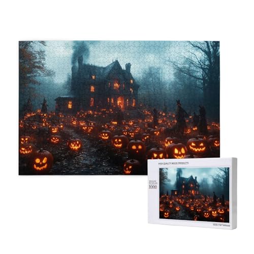 Ominöses Schloss Puzzle für Erwachsene mit 1000 Teilen, anspruchsvolles Puzzle für Spieleabende, für Männer, Frauen, Senioren, fertige Größe ist 29,52 x 19,68 Zoll von SHFYTRHG