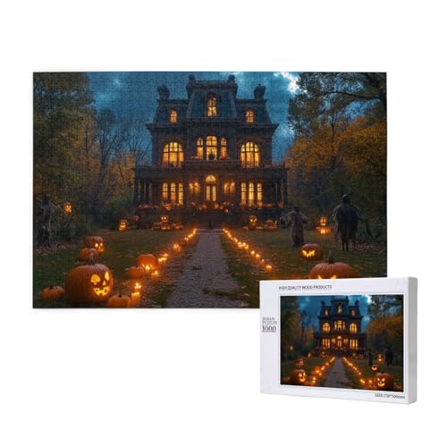 Phantasmagorisches Schloss Puzzle für Erwachsene mit 1000 Teilen, anspruchsvolles Puzzle für Spieleabende, für Männer, Frauen, Senioren, fertige Größe ist 29,52 x 19,68 Zoll von SHFYTRHG