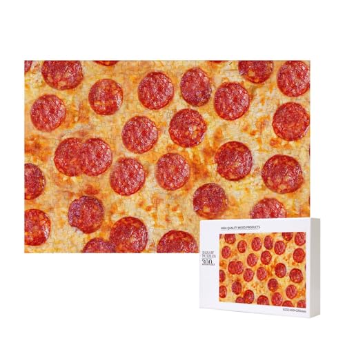 Pizza Peperoni 3D-Modell 300-teiliges Kinderpuzzle, Puzzlespiele als Geschenk für Jungen/Mädchen, für Kinder und Erwachsene ab 9 Jahren von SHFYTRHG