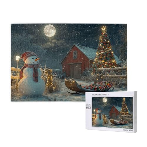 Sanfte Weihnachten Puzzle für Erwachsene mit 1000 Teilen, anspruchsvolles Puzzle für Spieleabende, für Männer, Frauen, Senioren, fertige Größe ist 29,52 x 19,68 Zoll von SHFYTRHG