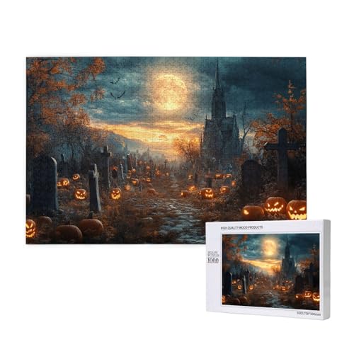 Schattiges Schloss Puzzle für Erwachsene mit 1000 Teilen, anspruchsvolles Puzzle für Spieleabende, für Männer, Frauen, Senioren, fertige Größe ist 29,52 x 19,68 Zoll von SHFYTRHG