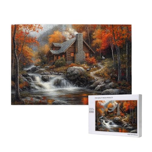 Schöner Wald Puzzle für Erwachsene mit 1000 Teilen, anspruchsvolles Puzzle für Spieleabende, für Männer, Frauen, Senioren, fertige Größe ist 29,52 x 19,68 Zoll von SHFYTRHG