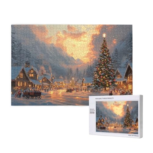 Skurrile Weihnachten Puzzle für Erwachsene mit 1000 Teilen, anspruchsvolles Puzzle für Spieleabende, für Männer, Frauen, Senioren, fertige Größe ist 29,52 x 19,68 Zoll von SHFYTRHG