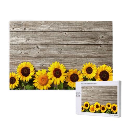 Sonnenblume Bedruckt 1000-teiliges Puzzle für Erwachsene, lustiges Puzzle für die ganze Familie, 1000-teiliges anspruchsvolles Puzzlespiel, 20 x 30 Zoll von SHFYTRHG