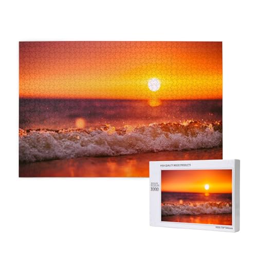 Sonnenuntergang und Strand 1000-teiliges Puzzle für Erwachsene, lustiges Puzzle für die ganze Familie, 1000-teiliges anspruchsvolles Puzzlespiel, 20 x 30 Zoll von SHFYTRHG