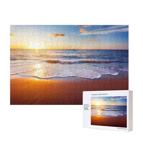 Sonnenuntergang und Strand 300-teiliges Kinderpuzzle, Puzzlespiele als Geschenk für Jungen/Mädchen, für Kinder und Erwachsene ab 9 Jahren von SHFYTRHG