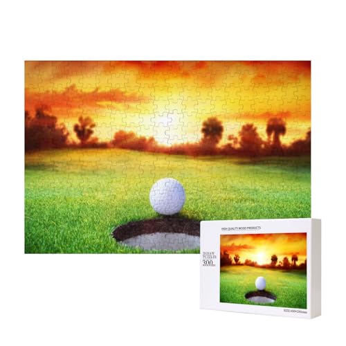 Sport Golf Ball Sonnenuntergang Baum 300-teiliges Kinderpuzzle, Puzzlespiele als Geschenk für Jungen/Mädchen, für Kinder und Erwachsene ab 9 Jahren von SHFYTRHG