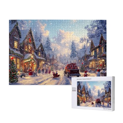 Stille Weihnachten Puzzle für Erwachsene mit 1000 Teilen, anspruchsvolles Puzzle für Spieleabende, für Männer, Frauen, Senioren, fertige Größe ist 29,52 x 19,68 Zoll von SHFYTRHG