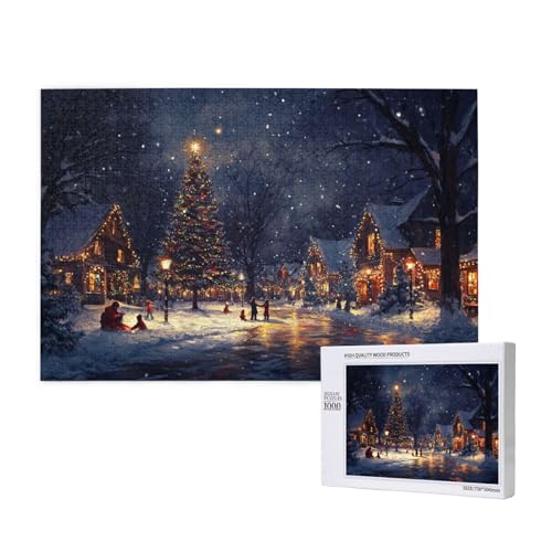 Süße Weihnachten Puzzle für Erwachsene mit 1000 Teilen, anspruchsvolles Puzzle für Spieleabende, für Männer, Frauen, Senioren, fertige Größe ist 29,52 x 19,68 Zoll von SHFYTRHG