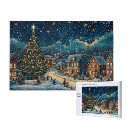 Traditionelle Weihnachten Puzzle für Erwachsene mit 1000 Teilen, anspruchsvolles Puzzle für Spieleabende, für Männer, Frauen, Senioren, fertige Größe ist 29,52 x 19,68 Zoll von SHFYTRHG