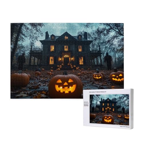 Trostloses Schloss Puzzle für Erwachsene mit 1000 Teilen, anspruchsvolles Puzzle für Spieleabende, für Männer, Frauen, Senioren, fertige Größe ist 29,52 x 19,68 Zoll von SHFYTRHG