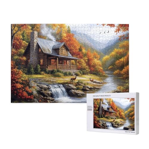 Üppiger Wald Puzzle für Erwachsene mit 1000 Teilen, anspruchsvolles Puzzle für Spieleabende, für Männer, Frauen, Senioren, fertige Größe ist 29,52 x 19,68 Zoll von SHFYTRHG