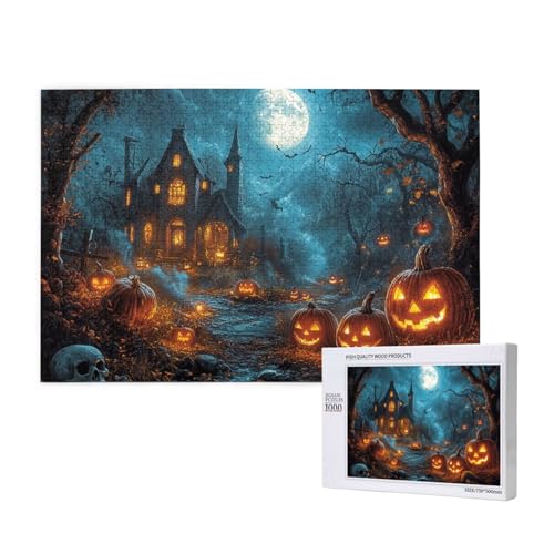 Unheiliges Schloss Puzzle für Erwachsene mit 1000 Teilen, anspruchsvolles Puzzle für Spieleabende, für Männer, Frauen, Senioren, fertige Größe ist 29,52 x 19,68 Zoll von SHFYTRHG