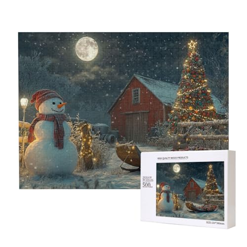 Warme Weihnachten 500-teiliges Puzzle für Erwachsene und Kinder ab 10 Jahren, Lernspiel, Herausforderung, Spielzeug, Holzpuzzle von SHFYTRHG