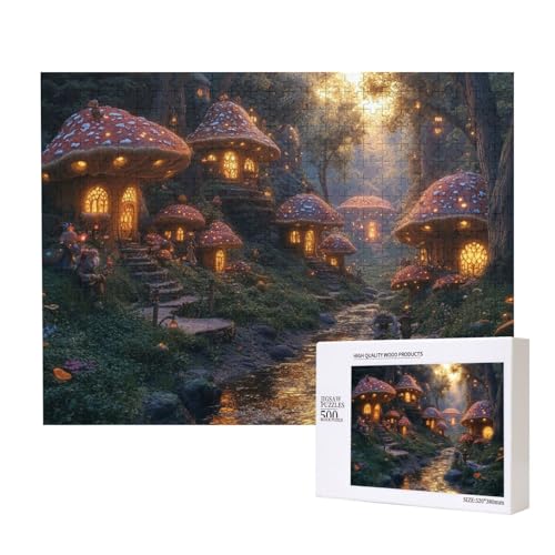 Warmes Elfenhaus 500-teiliges Puzzle für Erwachsene und Kinder ab 10 Jahren, Lernspiel, Herausforderung, Spielzeug, Holzpuzzle von SHFYTRHG