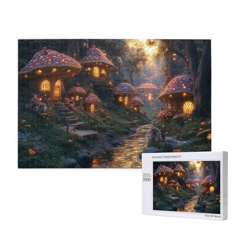 Warmes Elfenhaus Puzzle für Erwachsene mit 1000 Teilen, anspruchsvolles Puzzle für Spieleabende, für Männer, Frauen, Senioren, fertige Größe ist 29,52 x 19,68 Zoll von SHFYTRHG