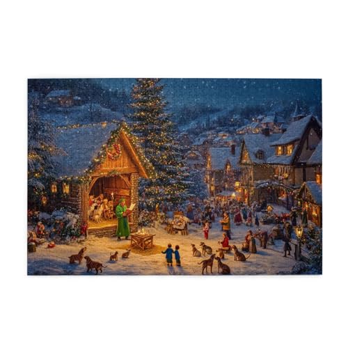 Weihnachtsparty Puzzles für Erwachsene mit 1000 Teilen, Puzzlespiele, Puzzles für Kinder, Lernspiele, Heimdekorationspuzzles, Puzzles mit 1000 Teilen für Erwachsene von SHFYTRHG