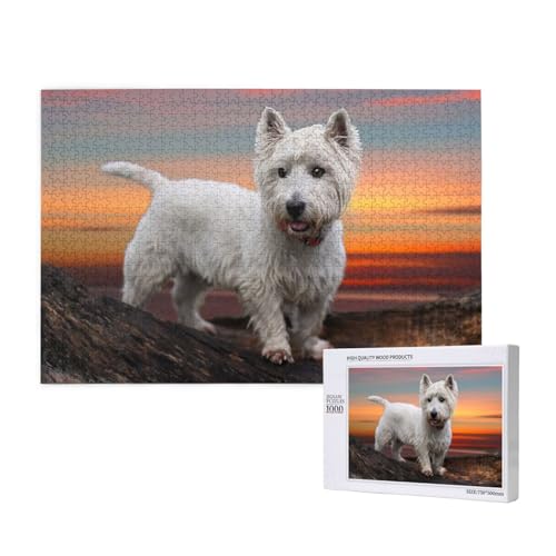 West Highland White Terrier 1000-teiliges Puzzle für Erwachsene, lustiges Puzzle für die ganze Familie, 1000-teiliges anspruchsvolles Puzzlespiel, 20 x 30 Zoll von SHFYTRHG