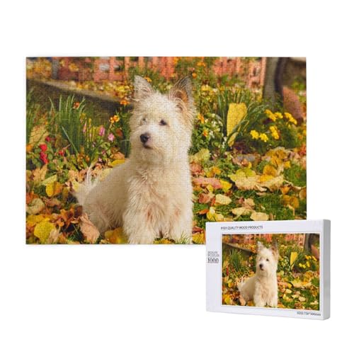 West Highland White Terrier Hunde Berge Weiß 1000-teiliges Puzzle für Erwachsene, lustiges Puzzle für die ganze Familie, 1000-teiliges anspruchsvolles Puzzlespiel, 20 x 30 Zoll von SHFYTRHG