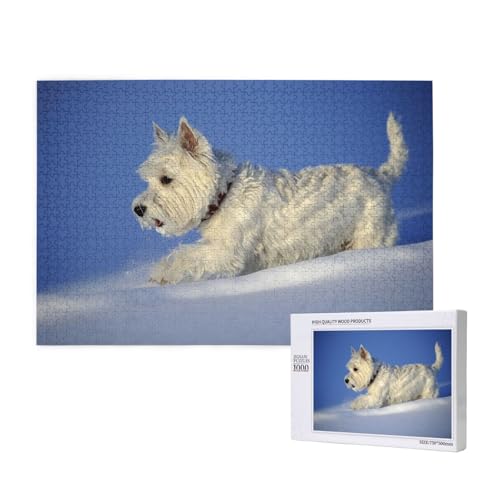 West Highland White Terrier auf dem Gras 1000-teiliges Puzzle für Erwachsene, lustiges Puzzle für die ganze Familie, 1000-teiliges anspruchsvolles Puzzlespiel, 20 x 30 Zoll von SHFYTRHG