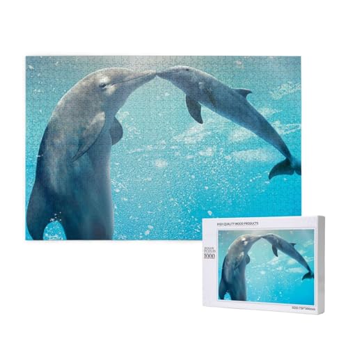 Winter, der Delphin 1000-teiliges Puzzle für Erwachsene, lustiges Puzzle für die ganze Familie, 1000-teiliges anspruchsvolles Puzzlespiel, 20 x 30 Zoll von SHFYTRHG