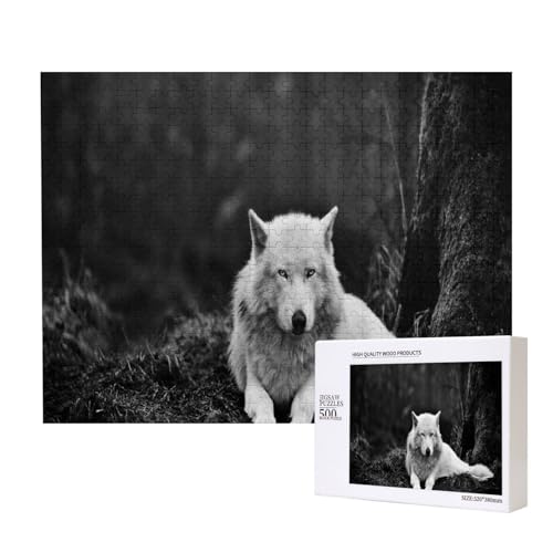 Wolf 500-teiliges Puzzle für Erwachsene und Kinder ab 10 Jahren, Lernspiel, Herausforderung, Spielzeug, Holzpuzzle von SHFYTRHG