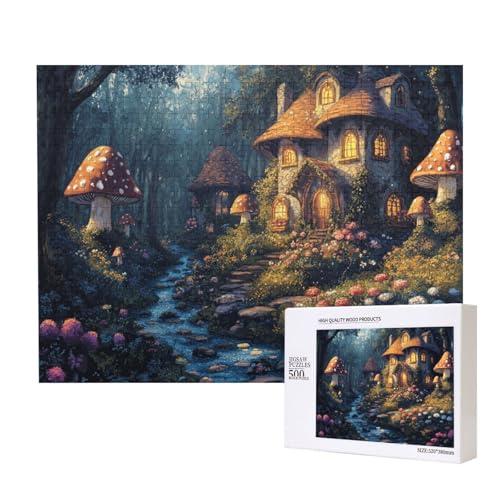 Wunderbares Elfenhaus 500-teiliges Puzzle für Erwachsene und Kinder ab 10 Jahren, Lernspiel, Herausforderung, Spielzeug, Holzpuzzle von SHFYTRHG